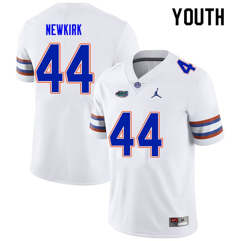 NCAA Florida Gators Daquan Newkirk Youth #44 Nike White Stitched Authentic College Football Jersey IQP2264JZ